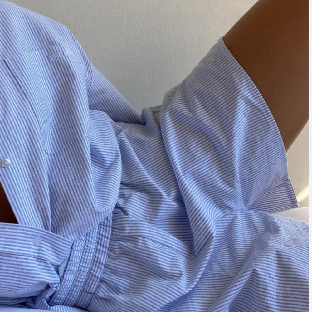 Djerf Avenue Breezy Shorts Blue Stripe